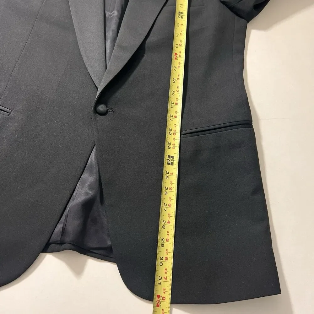 Vtg Christian Dior Balzer Jacket Mens 43L Black‎ Wool Formal Sport Coat USA Made